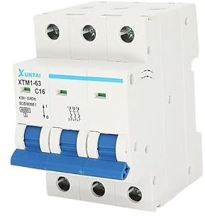 Disjoncteur,Disjoncteur Phase Disjoncteur Miniature AC DZ47-63 6KA 3P DIN Rail, interrupteur d'air, Protection contre les surcharges, maison MCB avec Indication, 1 pièce(20A)