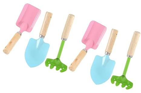 Toddmomy 2juegos Herramientas De Jardinería para Herramientas De Jardín De Juguete con Mango De Madera Incluye Pala Rastrillo y Cultivador para Jardinería Infantil El Patio Jardín
