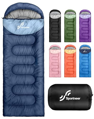 Sportneer sovsäck utomhus, vintersovsäck för vuxna och barn – varm, lätt och bärbar – camping, vandring, backpacking – filt sovsäck utomhus 2 kg