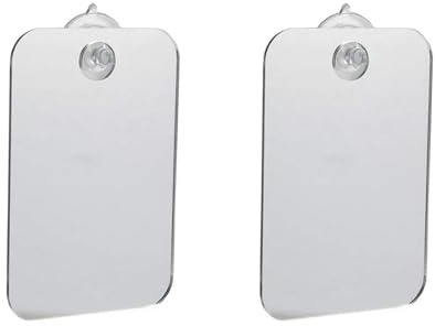 2 Pcs Shower Mirrors for Shaving Anti Fog, Unbreakable Acrylic Bathroom Mirror, Portable Unbreakable Hanging Shaving Mirror, with Removable Suction Cup Hook for Shower, Travel, Camping and Gym
