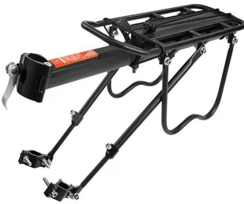 Fahrrad Gepäckträger Set, Mountainbike Gepäckträger, Einstellbar für 24–29 Zoll Räder, Aluminium, Max. 50 kg Zuladung, Reflektor, Fahrrad Hinten, Verstellbar, Schnellverschluss und Montage