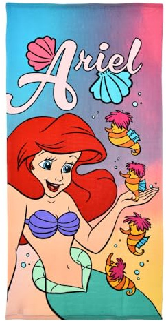 Cartoon Strandhandduk Disney Ariel 70 x 140 cm mikrofiberhandduk 240 g/m² snabbtorkande lätt presentidé för barn