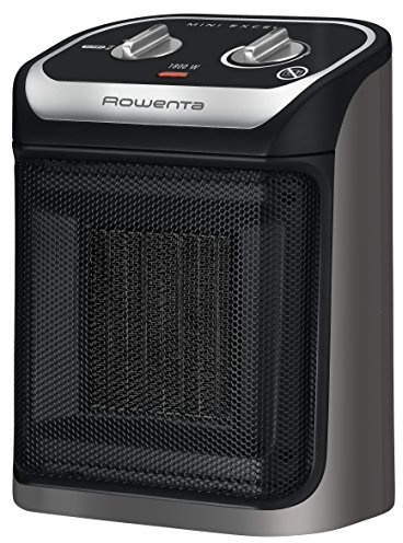 Rowenta SO9260F0 Radiateur Soufflant Céramique Mini Excel Chauffage d’Appoint 2 Réglages Température Chaud Protection Surchauffe Ventilation Froid Ventilateur 1800W Gris et Noir