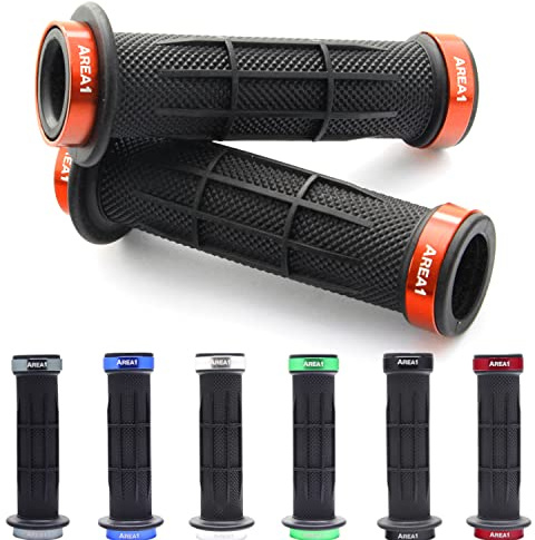 Universal Fahrradgriffe, E-Bike Lenkergriffe Quad Griffe ATV Griffgummis 2 x 22mm (Stripe) (Orange)