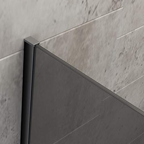 Wandanschlussprofil für BERNSTEIN Duschabtrennung Walk-In EX101 - Farbe & Glasstärke wählbar, Farbe:Schwarz, Glasstärke:10 mm