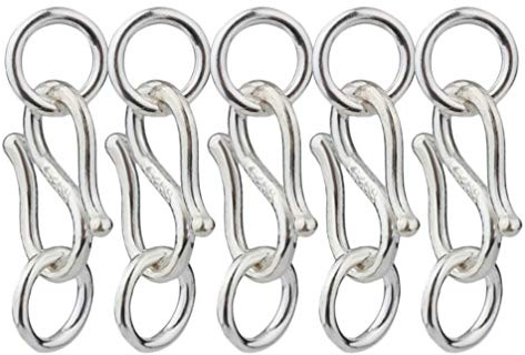 Healifty 5 Stück S-Hakenverschluss Schmuckverbinder Verschlüsse Silber S-Haken Verschluss DIY Armband Halskette Schmuckherstellung Zubehör