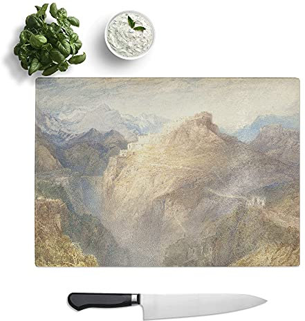 Fort by Joseph Mallord William Turner - Textured Chopping Board - Worktop Saver - Cutting Board - Heat Resistant, Shatterproof and Hygenic - 39 x 28.5 cm