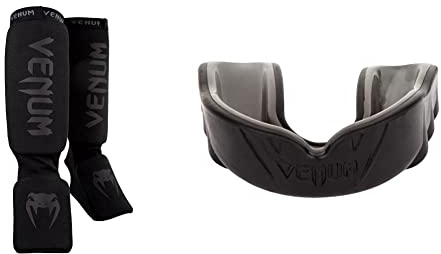 Venum Kontact Schienbeinschutz, Black, One Size & Unisex Challengerzahnschutz Zahnschutz, Schwarz/Schwarz, Einheitsgröße EU