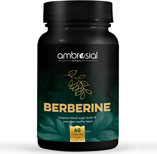 Ambrosial Berberine HCL 500mg – High Strength Berberine Capsules for Men & Women – Vegan, Non-GMO, Gluten-Free, Allergen-Free – GMP Certified, Natural Wellness Support – 60 Capsules (2 Months Supply)