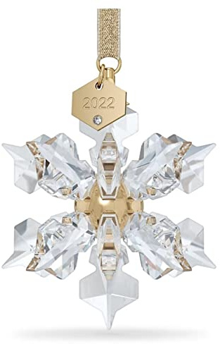 Swarovski 3D-Schneeflocke Annual Edition 2022, Hängender Schmuck, Gold, Metall, Weihnachtsschmuck