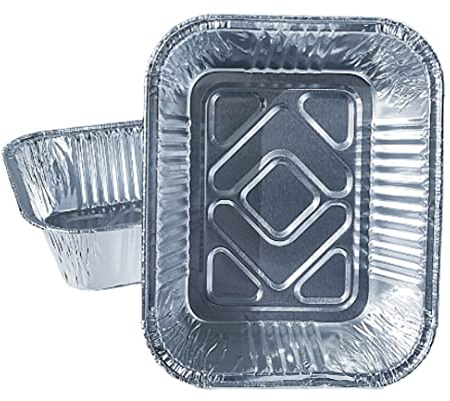 RFD Vaschette per alimenti Alluminio monoporzione - Rettangolari - 100 pezzi - 1 porzioni - Usa e Getta - utilizzabili anche in Microonde - senza coperchio