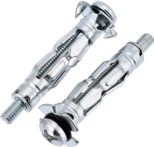 fiXte® 10 Stück M5 x 37 mm Hohlraumdübel aus Metall für Gipskartonplatten