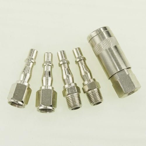 ORAZIO 5PCs 1/4 BSP Air Line Compressor Hose Quick Coupler Connector Couplings Male and Female Fittings Garage Tools 23022010