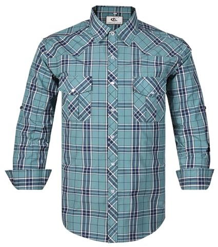 Coevals Club Chemise Homme Manches Longues Casual Boutons-Pression Unis Costume à Carreaux Regular Fit décontractée à Boutons Bas Hommes Chemise d'affaires à Repassage Facile