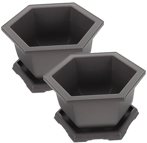 GANAZONO 2 Set Pentola in Vaso Per Fioriere Succulente Vasi Da Vivaio Per Bonsai Fioriera Per Bonsai Fioriera Della Fattoria Bonsai Esagonale Plastica Vaso Per Piantine Ufficio Pianta