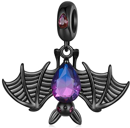 Fledermaus Anhänger Charms für Pandora Armbänder, 925 Sterling Silber Halloween Perlen Charm Geschenk