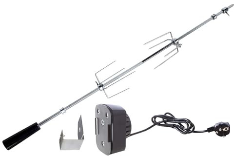 trends4cents ALL'GRILL Grillspieß mit Motor 230V - 74 cm für ALL'GRILL Chef M und Allrounder M: Edelstahlspieß, inkl. Fleischklammern, einfache Bedienung