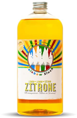 Jarabe de Slushy Arcoíris Sin AZO ni Glicerina | Botella de 1 Litro | Limón Cítrico | Concentrado para Máquina de Slushy, Máquinas de Hielo, Máquinas de Bebidas 1:5 hasta 1:20