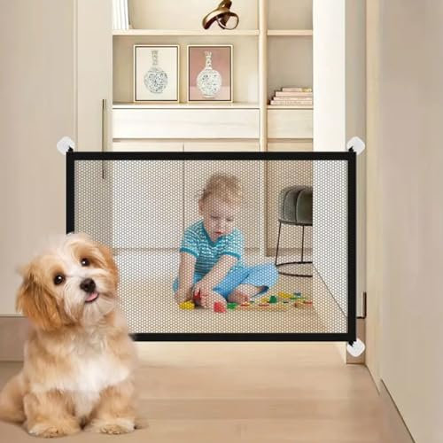 Stair Gate for Dogs,Safety Gate For Babies and Pets,Portable Mesh Dog Gates No Drilling,Portable Dog Barrier Isolation Net,Stair Gates for Baby,Baby Gate for Stairs/Doorways/Hallways,100 x 78CM