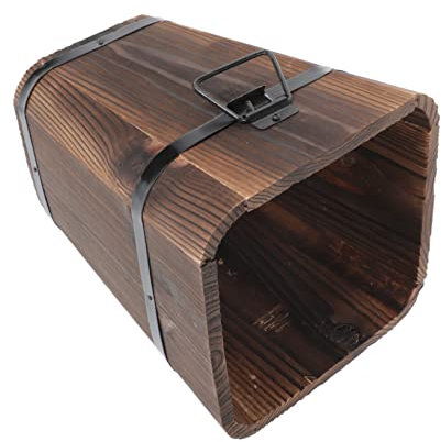 ORFOFE Rustikaler Holzblumentopf Eckiger Holz-Eimer Pflanzkübel Aus Langlebigem Natur-Holz Für Balkon Garten Terrasse Innenbereich Geeignet Dekorativer Holzbehälter Für Pflanzen Und Aufbe