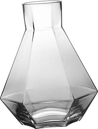 Hoement Pichet à Eau En Verre Cristal 1,34 l Grand Format Sans Bouchon Verre Transparent Design Hexagonal Multifonction Pour Maison Thé Glacé Et Jus De Fruits