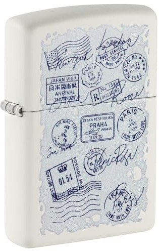 Zippo Windproof Lighter - Stamps Design - Refillable - Gift Box - Metal - Made in USA