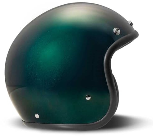 DMD Retro Deep Green Open Face Helm Jethelm Motorradhelm ECE22.06, L