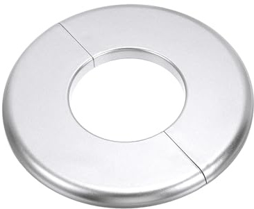 PATIKIL Rohrabdeckung Wand Split Flansch Rohrmanschette 2,01 (51mm), 1 Stück ABS Runde Selbstklebende Rosettenplatte Armaturen-Abdeckungen für Küche Badezimmer Armatur Dekoration, Silber