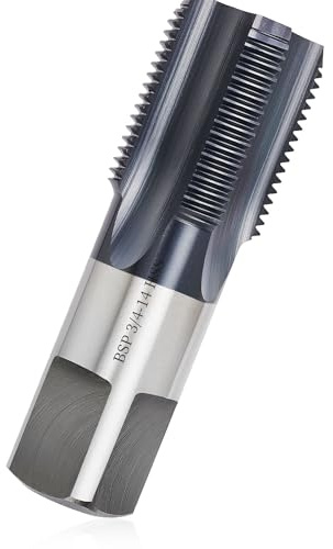 Litorange BSP Taraud de tuyau, enfile-file-aiguille en acier 4340 avec revêtement ALCRN, robinet BSP de 1,9 cm, filetage manuel pour filetage précis, outils de coupe de filetage assortis