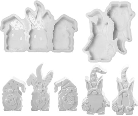 Silikonformen Gießformen Ostern Wichtel, Gießformen Silikon Ostern Wichtel Kerzenformen zum Gießen Silikonform Ostern Silikonform Gießform Wichtel Gips Zum Gießen Giessformen Silikon für Osterdeko (F)