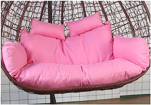 Hollywoodschaukel, 2-Sitzer, wasserdicht, Rattan, für den Außenbereich, Garten, Hängemattenstuhl, Rosa