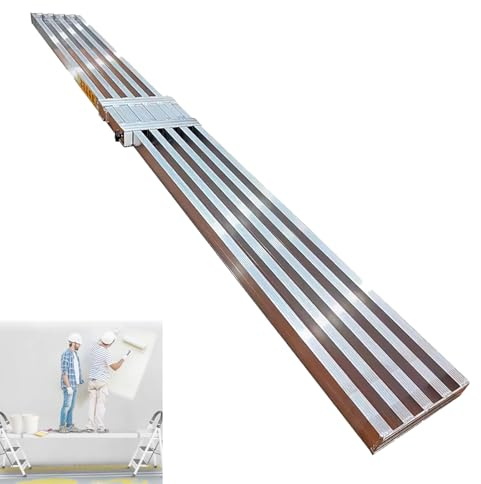 RFGHOP Piattaforma telescopica in Alluminio per ponteggi per verniciatura e Pulizia Kit Tavolo da Lavoro Estensibile per cartongesso per impieghi gravosi Altezza Regolabile da 6,4 a 11,8 Piedi Arge