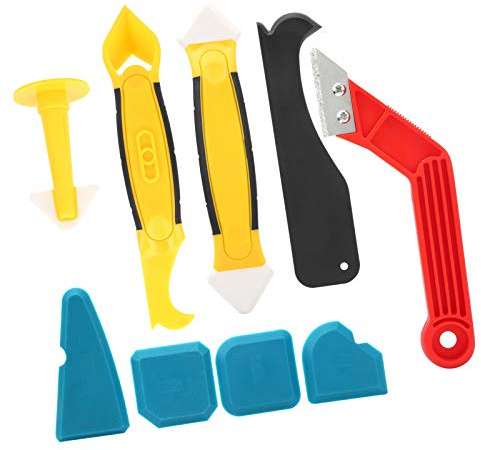 Herramienta de Quiebra de Calafateo, 9 Piezas de Sellador de Silicona Multiduncional Kit de Relleno de Relleno de Rayador de Calafateo Desmontaje de Herramienta de Eliminación de Herramientas de