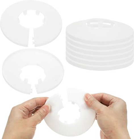 PATIKIL 43mm Heizungsrohr Rosette, 9 Stück Flansch Rohrabdeckung Dekoration Flansch Wasserrohrabdeckung Dekoration PP Kunststoff, Weiß