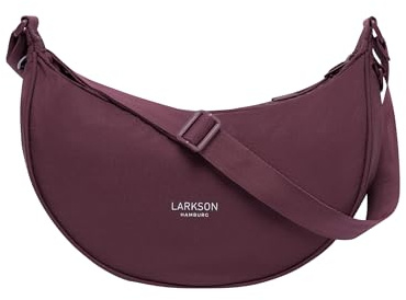 LARKSON Bolso Bandolera Mujer Rojo - Solveig Medium - Bolso Riñonera de Media Luna - Bolsa de Ocio de Moda para Viajes, Trabajo - Compartimentos Grandes - Correa Ajustable