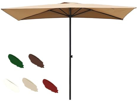 Parasol mural d'extérieur - Design rectangulaire réglable - Auvent en polyester pour protection solaire - Idéal pour les balcons et les petits espaces, kaki, Taille unique