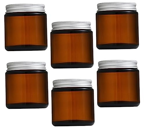 CHICAMPERA 6 piezas Tarros de Vela de Vidrio Rellenables con Tapas de Aluminio para DIY Recipientes para Aromaterapia Cosméticos