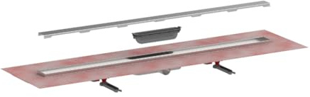 VIGOUR Designrinne 100 cm superflach – Edelstahl gebürstet | V3GKSF100