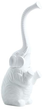 Milageto Toilettenbürste und Halter, Toilettenschüssel-Bürstenhalter-Set, Elefantenstatue aus Kunstharz, modernes, niedliches Badezimmerdekor für die Toilette