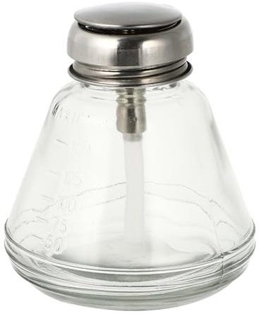 MERRYHAPY Bouteille De Presse En Verre Antistatique 180 Ml Ronde Pour Dissolvant Vernis à Ongles Distributeur Liquide De Voyage Usage Cosmétique