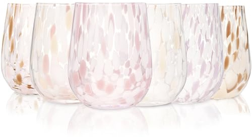 Sänger Curacao Gläser Set 6-tlg für 6 Personen, Trinkgläser aus Glas 250 ml | Wassergläser spülmaschinenfest: Gläser bunt mit besonderem Design, für Wasser, Saft, Alltag, Familienessen, Büro & Outdoor