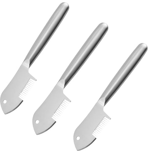 Pelapatate multiuso in acciaio inox, lama julienne di precisione, con manico ergonomico, trituratore da cucina portatile per carote, patate, cetrioli e frutta (3 pezzi)