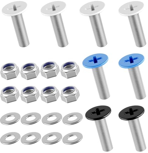 Zephyra 8 Vis pour Plaque D’immatriculation Moto M5 × 17 mm – Kit de Fixation en Acier Inoxydable avec Écrous et Rondelles, Vis Plaque Immatriculation pour Moto, Scooter et Cyclomoteur