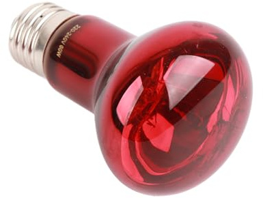 Zerodis Lámpara de Calor de Cerámica de 60 W | Construcción de Cuarzo, Excelente Emisor de Calor Infrarrojo, para Reptiles como Tortugas y Dragones Barbudos