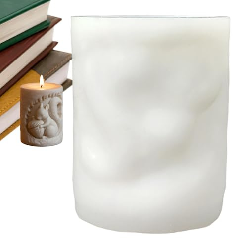 Molde para Velas de Silicona,Molde de Silicona 3D en Relieve de Ardilla y Bellota | para Yeso,para Manualidades de Resina y Yeso en Apartamento, Granja, y Hogar