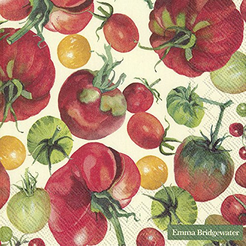 EMMA BRIDGEWATER Tomatoes IHR Paper Lunch Napkins 20 in Pack 3 ply 33 cm Square