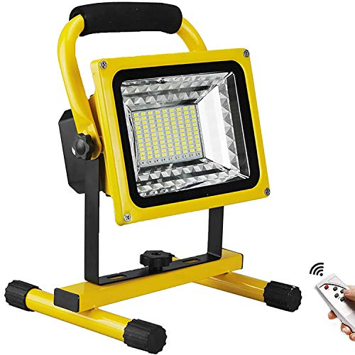 500W 6000LM Faretto LED Portatile Bianca Fredda, Faro LED Ricaricabile, 6 modalità Regolabili, Luci da Campeggio Impermeabile IP65, Proiettore da Cantiere, per Riparazione Auto, Garage, Emergenza
