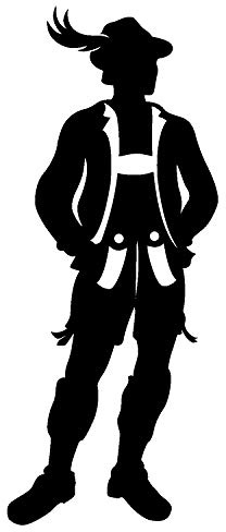 WC-Schild, Toilettenschild „Bayrisch mit Lederhose“ selbstklebend, Herren, Schwarz, L