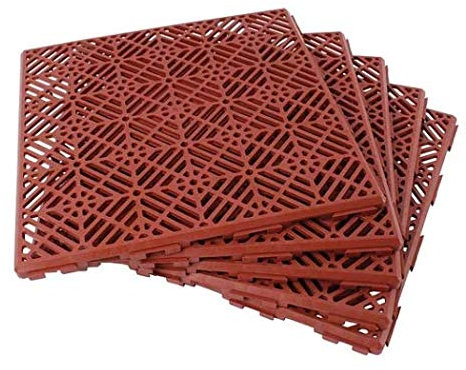Garden Mile 25 azulejos entrelazados para terrazas de 30 cm x 30 cm, color marrón, alfombrillas de exterior para suelos de jardín, caminos, césped, patio, tableros de plástico antideslizantes