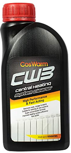 CosWarm CW3 Central Heating System Cleaner | Treats Up To18 Radiators | Boiler, Radiator & Pipe System Cleaning & Descaling Solution | Cleans & Removes Rust, Debris, Scale, Sludge | Underfloor